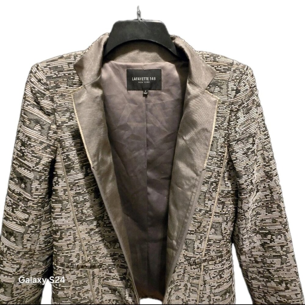 Lafayette 148 New York Jacket Blazer Women Sz4 Posh Classy fancy high-quality